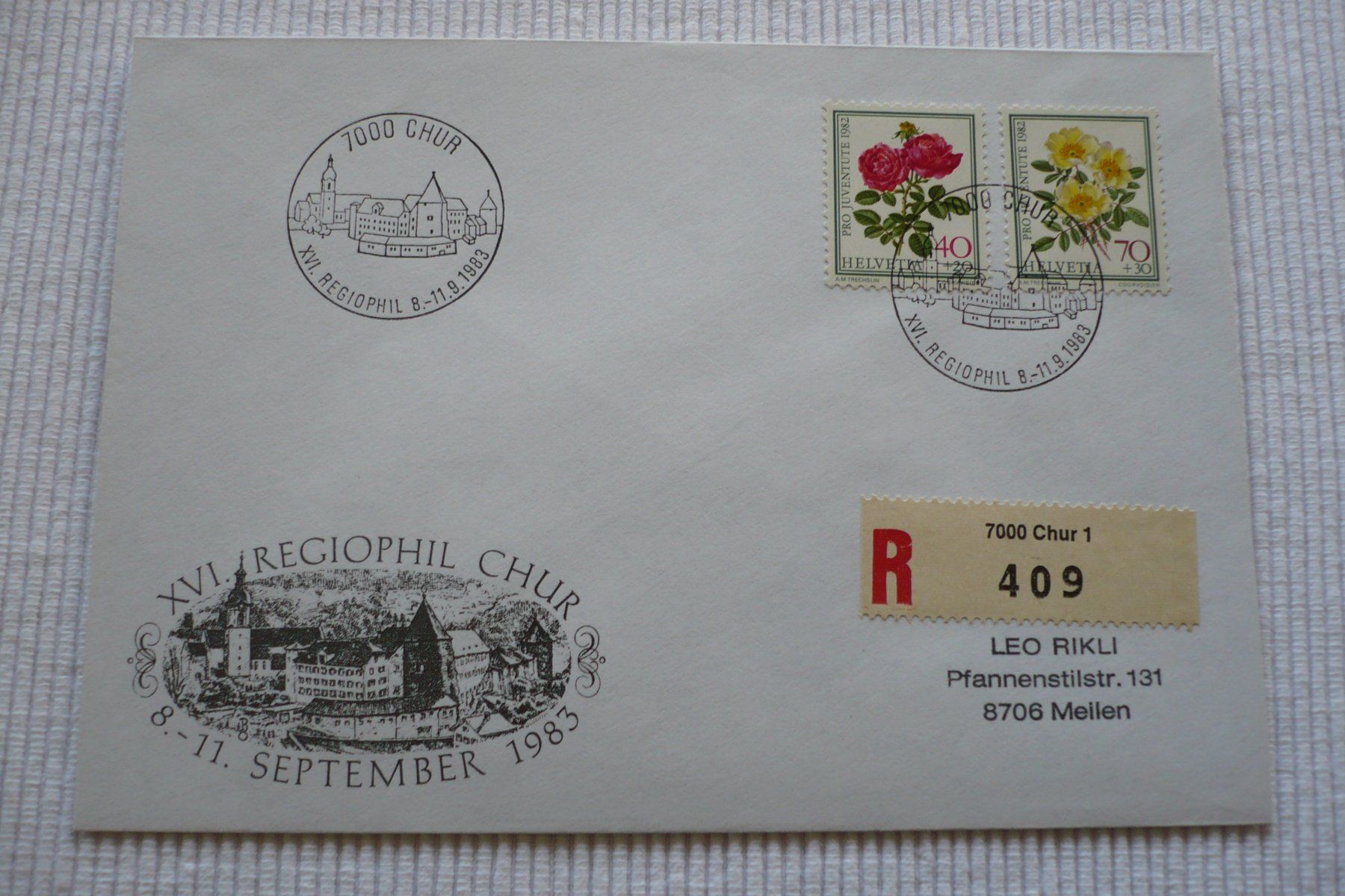 Alle Briefmarken: 1983 REGIOPHIL XVI, Chur – Gebraucht aus Zürich von saltandpepper008