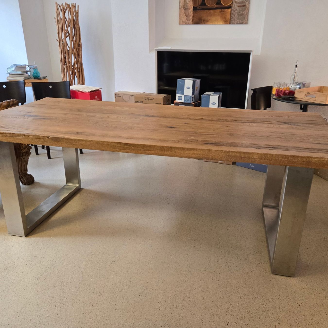 Pfister Tavoli: Esstisch, Holz, rustikale Platte massiv – Usato da Winterthur venduto da meinweinkeller 2