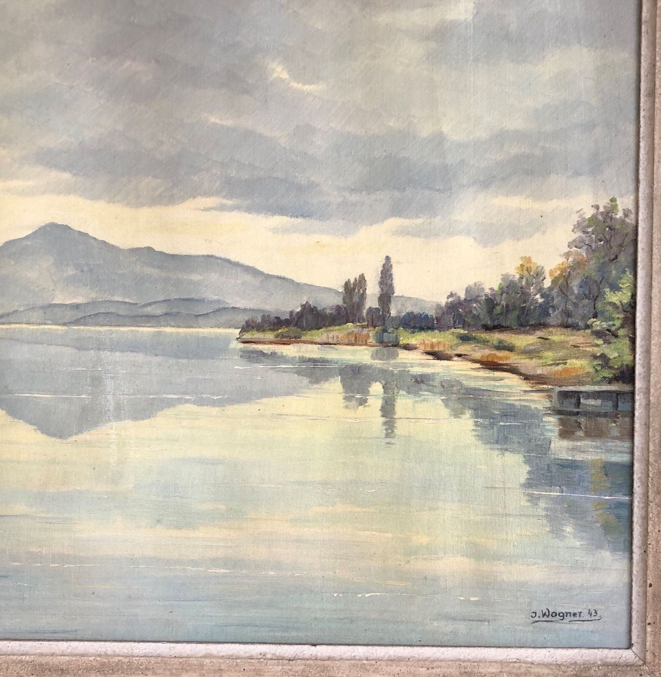 Gemälde: J. Wagner 1943 Top See Anblick – Gebraucht aus Müllheim Dorf von Othmar73 3
