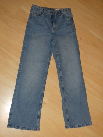 Wide Leg Jeans blau High Waist Grösse 36