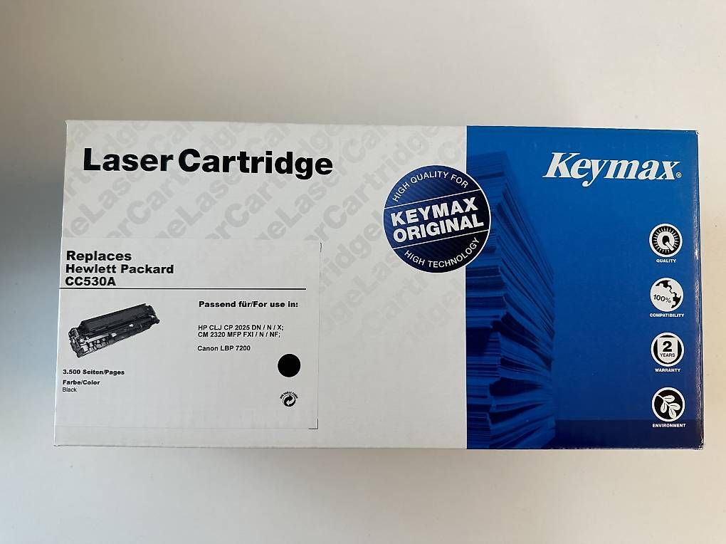 Hewlett Packard Cartucce per stampanti & toner: Keymax Replaces HP CC530A black – Nuovo (secondo la descrizione) da Sarnen venduto da Kerns01 1