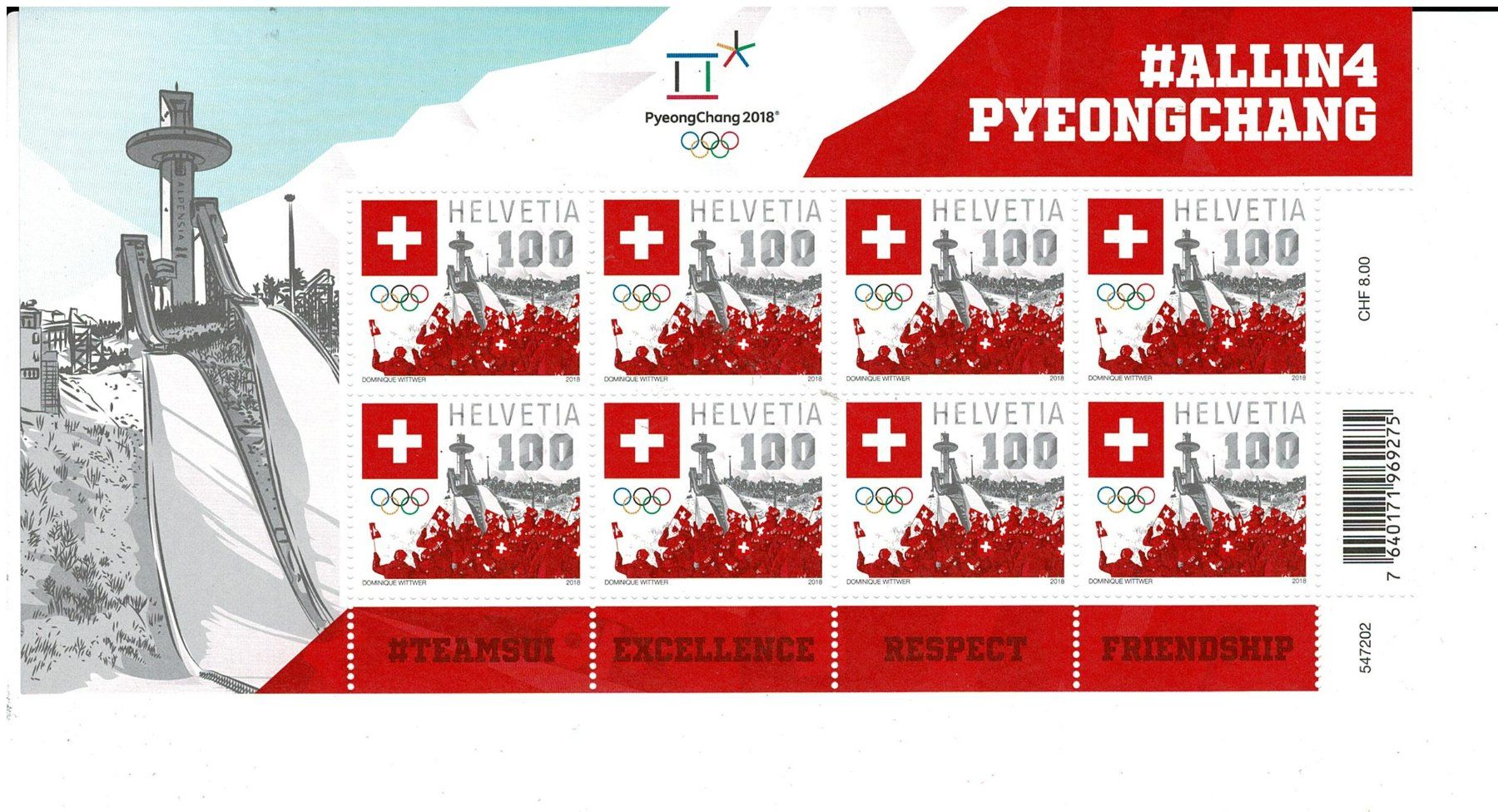 Tutti i francobolli: Pyeongchang 2018 1 KB ** – Nuovo (secondo la descrizione) da Lausanne venduto da Whorvath
