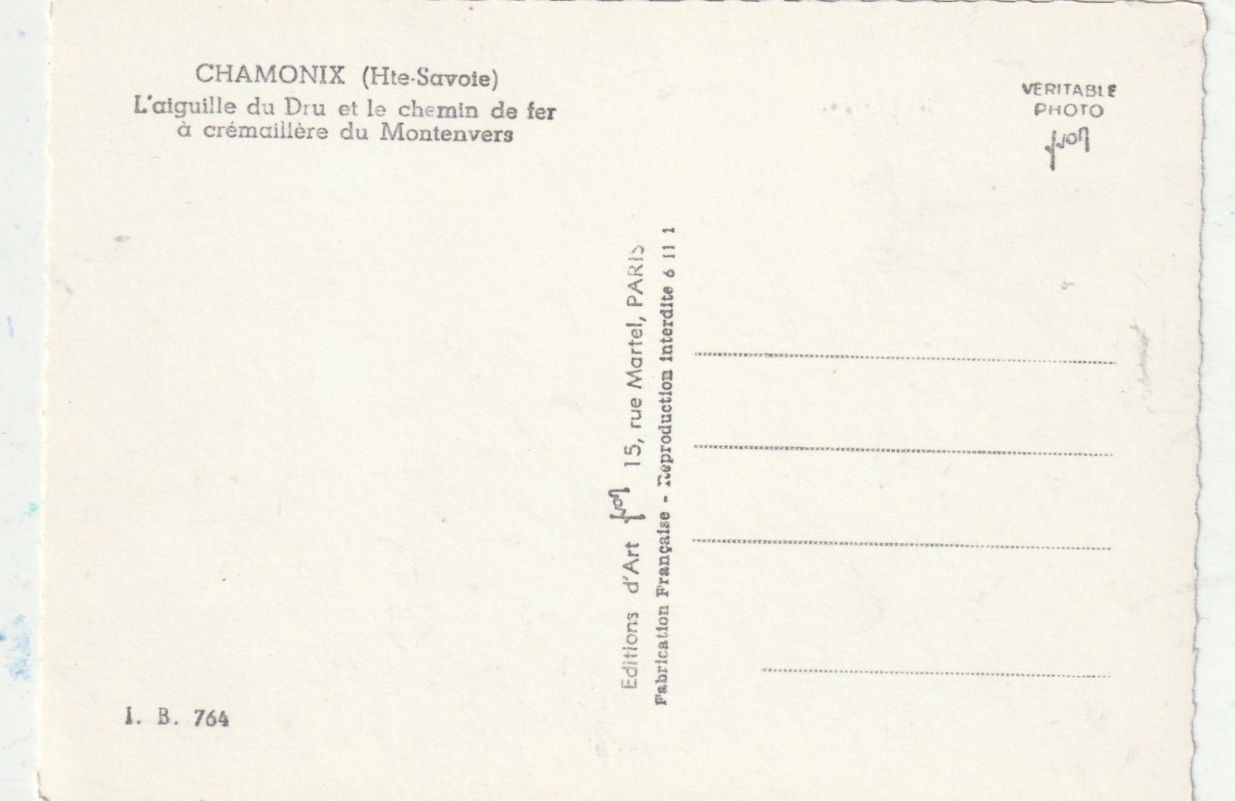 Cartoline postali: Chamonix Haute Savoien – Usato da Lumbrein venduto da made02 1