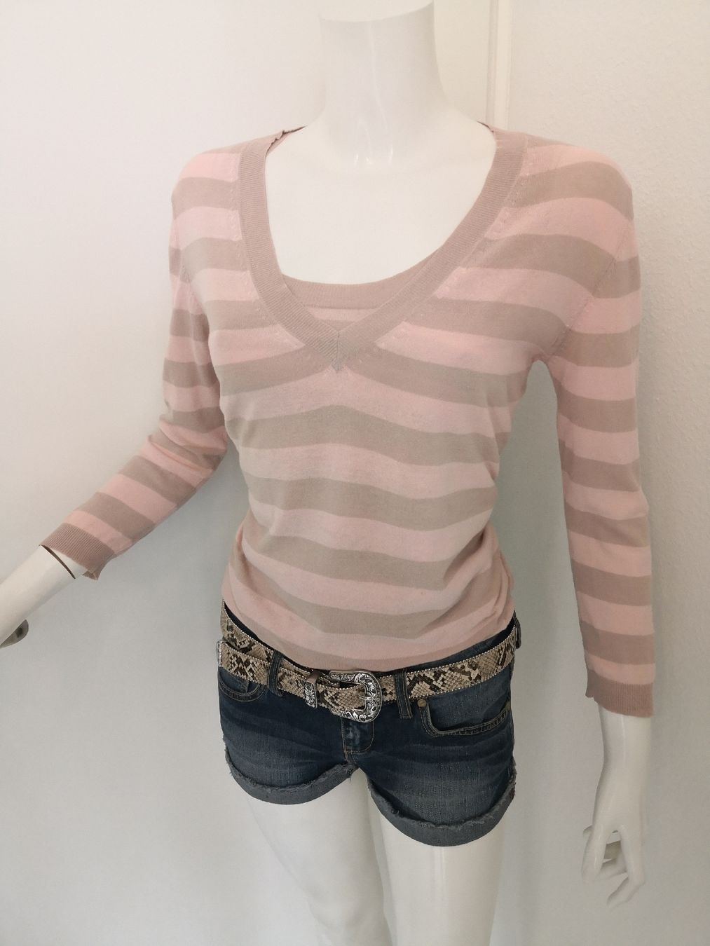 Mango Maglioni & Felpe: 🤩MANGO SUIT TWINSET PULLOVER & TOP GESTREIFT ROSA-BEIGE – Usato da Olten venduto da Naja-Twins-Twins 1
