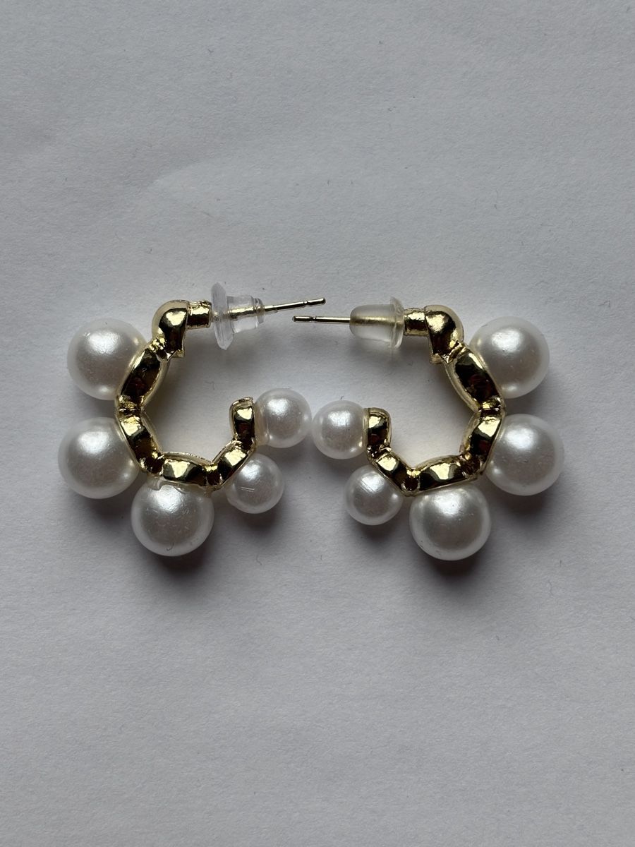 Orecchini pendenti & Orecchini a lobo: Hoops with Faux Pearl – Nuovo (secondo la descrizione) da Dübendorf venduto da S1973E 6