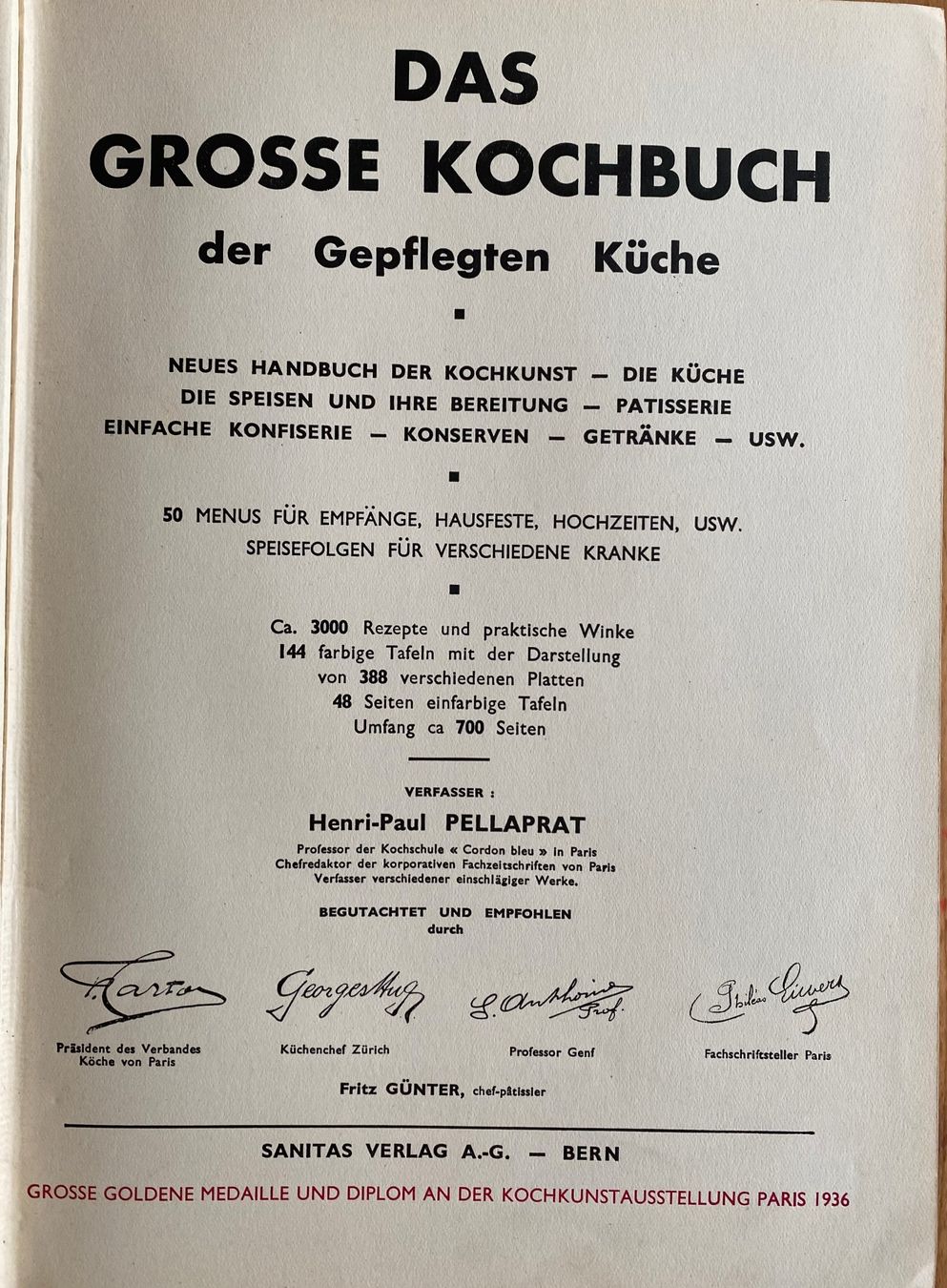 Libri: Die Kochkunst Buch Vintage 1936 – Usato da Zollikon venduto da TimeIsMoney 1