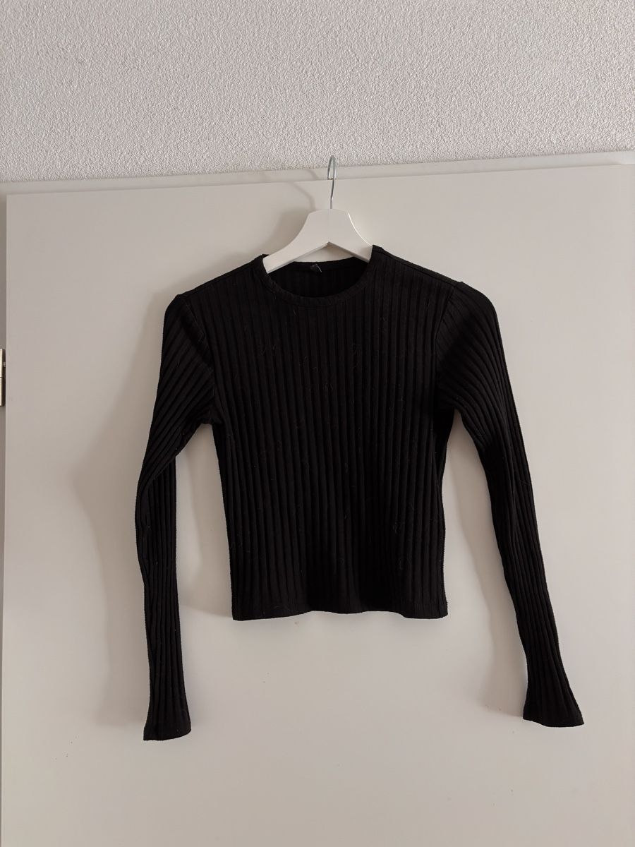 Only Pulls & Sweat-shirts: Schwarzes Langarm Top Rippenmuster – D'occasion à Lausen par Claudj1