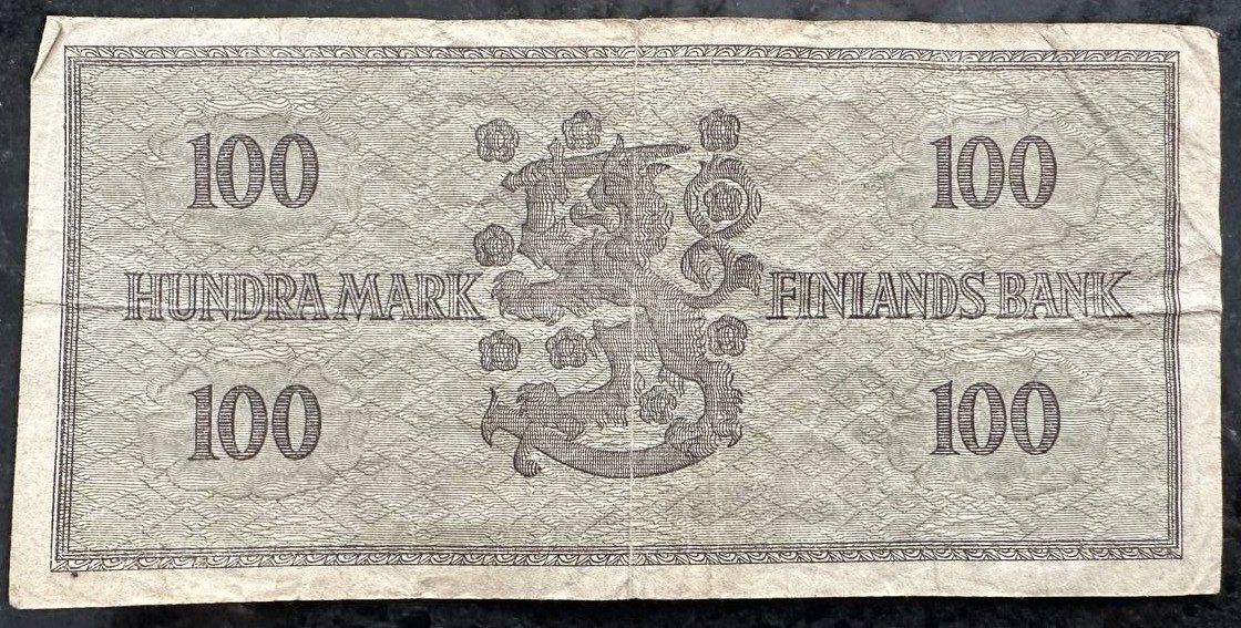 Banconote: Finnische 100 Markkaa Banknote von 1955 – Usato da Beringen venduto da Mantafisch1 1