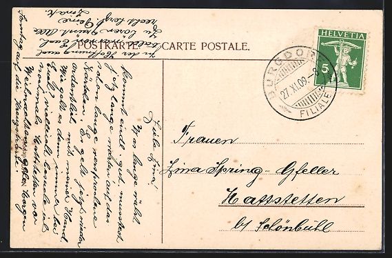 Cartoline postali: AK Burgdorf, Ansicht vom Technikum, 1909 – Usato da Berlin venduto da bartko-reher 1