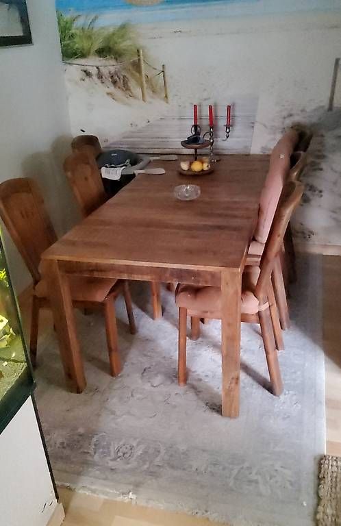 Tavoli: Echtholz Esstisch inkl  6 Stühle – Usato da Stallikon venduto da Sweetie_1