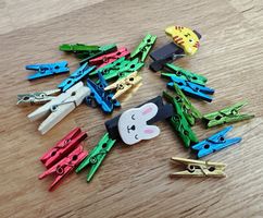 Bunte Wäscheklammern Deko Basteln Frühling 24 Stück
