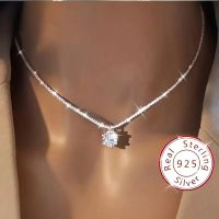 925 Sterling Silber Halskette mit Zirkonia Anhänger