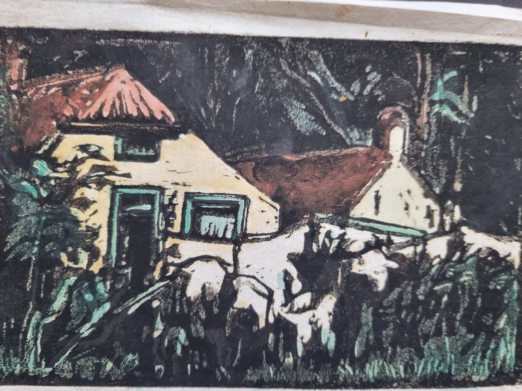 Xilografie: Künstler ? linolschnitt – Usato da Gersau venduto da grafik-kunst 1