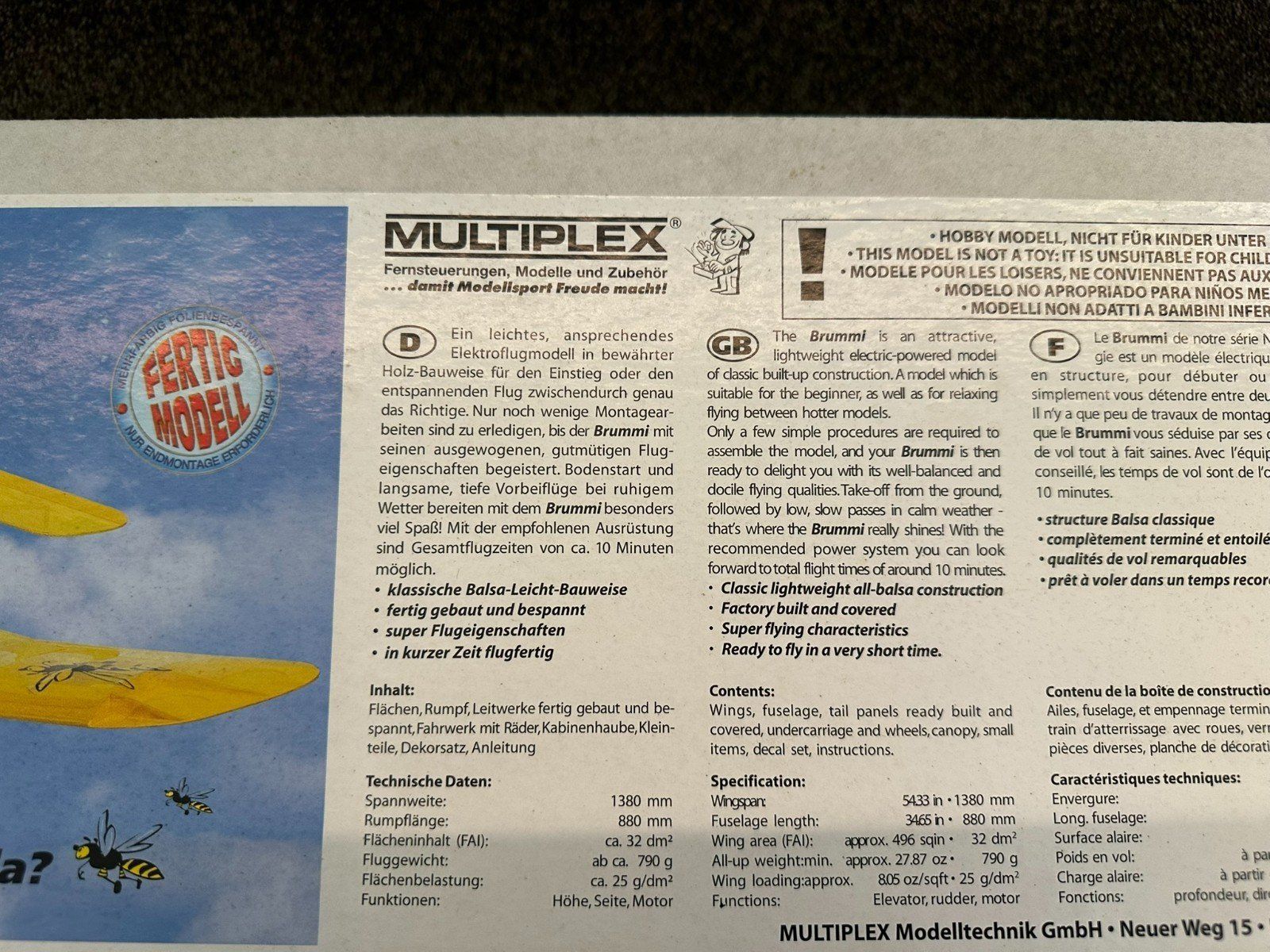 Multiplex RC Modellbau: Multiplex Brummi Rarität – Neu und originalverpackt aus Hünenberg von viticoltori 1