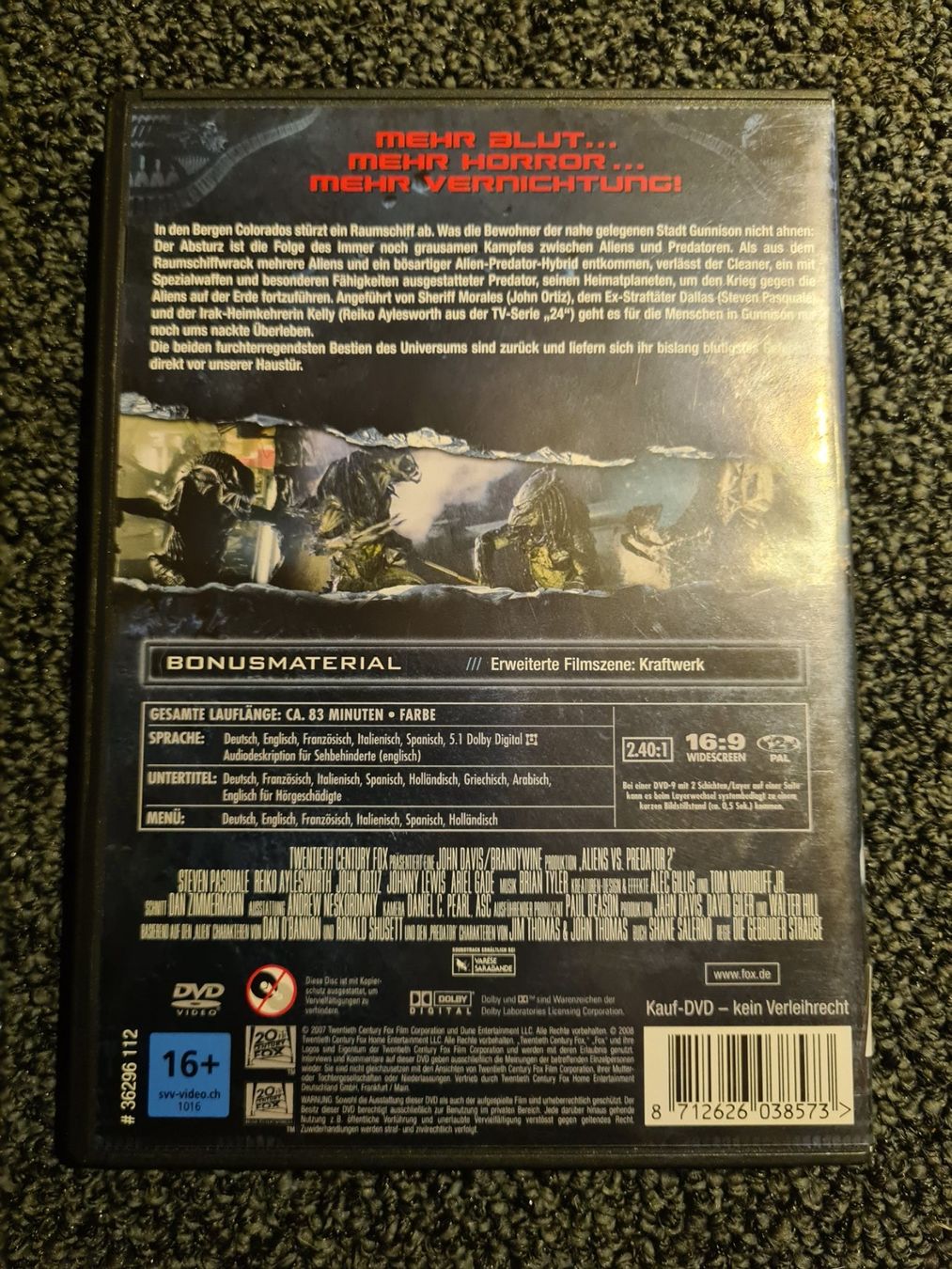 Alle DVDs: ALIENS VS PREDATOR 2(12954) – Gebraucht aus Ruswil von M71 1