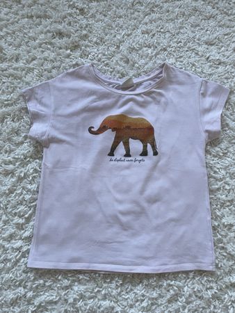 T-shirt Zara Girls motif éléphant rose taille 140