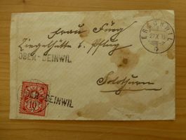 Ober- Beinwil, kleine Brief nach Solothurn 1886