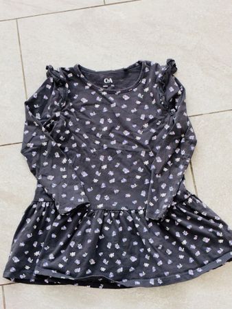Kleid C&A geblümt dunkelgrau Grösse 122 guter Zustand