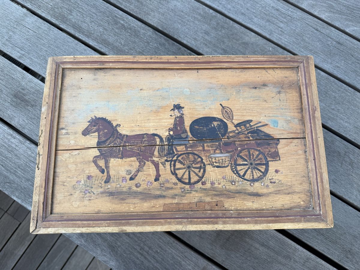 Barattoli: Antique hand painted wooden box – Usato da Zürich venduto da mar_v8bs 4