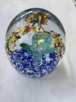 Glaspapiergewicht Murano-Stil Blumenmuster rund