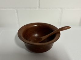 Wooden bowl and spoon (brand new, never used before)