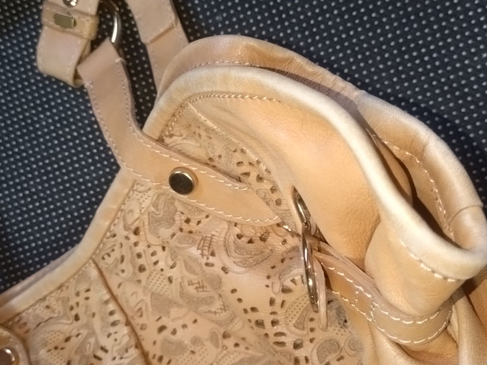 Taschen für Damen: Sac Marco Buggiani en cuir beige - chic & pratique – Gebraucht aus Farvagny-le-Grand von LaCaverne 3
