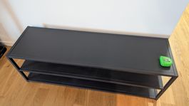 Black metal shelf/TV Stand L120 W30 H45 cm