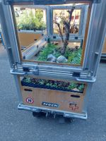 Gartenwagen mit Bepflanzung, ein mobiles Beet für den Garten