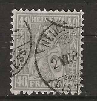 Tutti i francobolli: CH042 - Helvetia assise 42 obl. – Usato da Trélex venduto da Phil_Albert