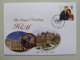 2018, Numisbrief The Royal Wedding + koloriertem Half-Dollar