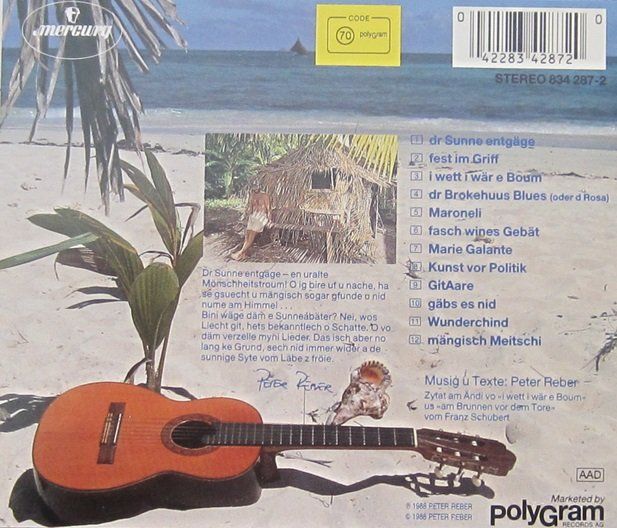 CD: Peter Reber - Dr Sunne entgäge – Usato da Grüningen venduto da azulgris 1