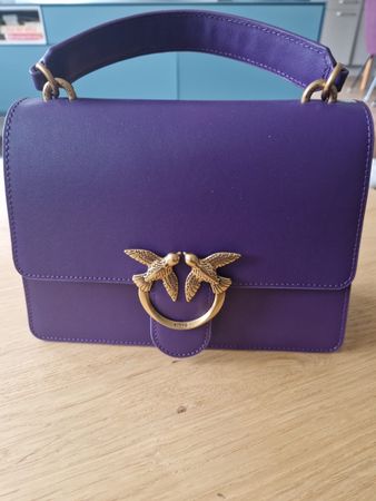 Pinko Handtasche lila Leder 