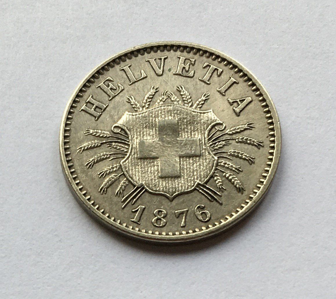 Tutti le monete: 1876 5 Rappen -unz – Usato da Kirchberg SG venduto da Zenhad69