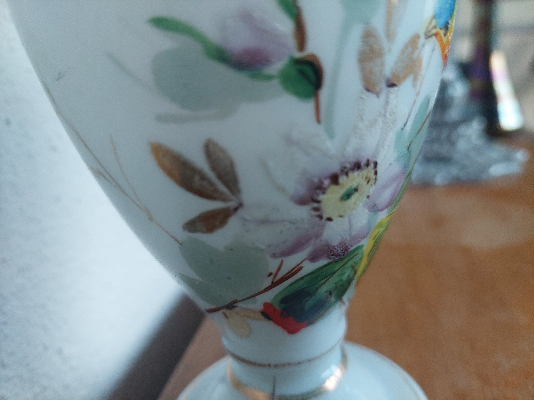 Vasi & Recipienti: Antike Opaline Glasvase bemalt, Jugendstil – Usato da Hergiswil NW venduto da maiette-23.N 5