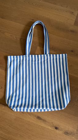 Kakado Design feste Stofftasche gestreift mit langen Henkeln