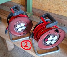 2x Kabeltrommel gebraucht – Kabelrolle 4-fach Steckdose 230V