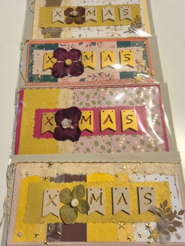 Cartoline: 4er SET, Weihnachtskarten mit X-MAS Buchstaben – Nuovo e nell'imballaggio originale da Nottwil venduto da echtMOMO 1