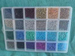 Rocailles Perlen, 24 versch. Farben