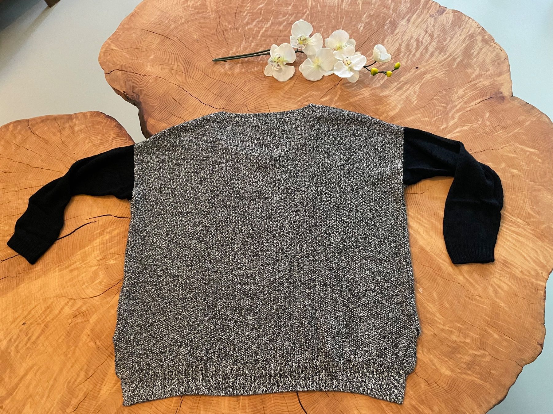Mango Pulls & Sweat-shirts: Wunderschöner grau/silberner Pullover grobem Strick MANGO L – Neuf (Voir description) à Zürich par AnnaSa 3