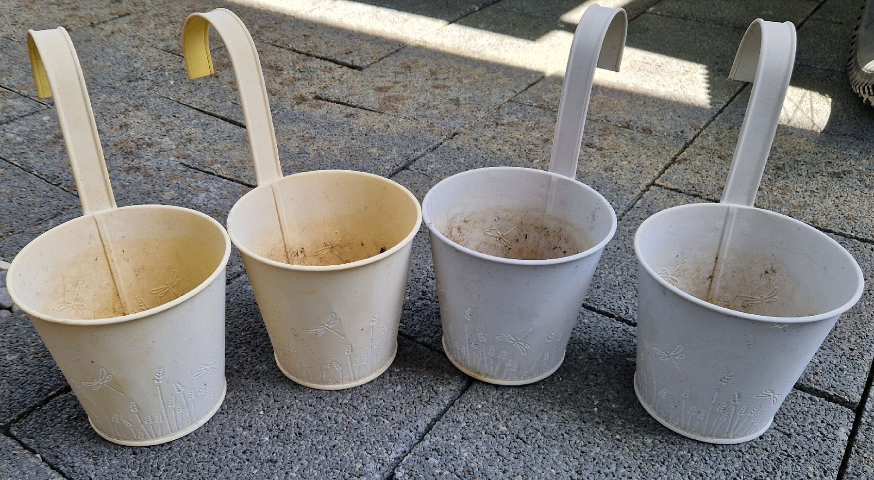 Vasi per fiori: 4x Hänge-Blumentöpfe, 2x gelb, 2x grau – Usato da Gasel venduto da sale65