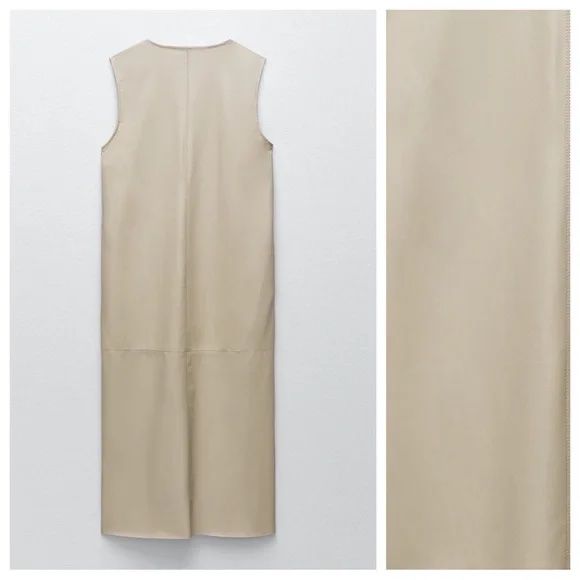 Zara Vestiti: Beiges Kunstleder Kleid XS – Usato da Wallisellen venduto da Miu_ 4