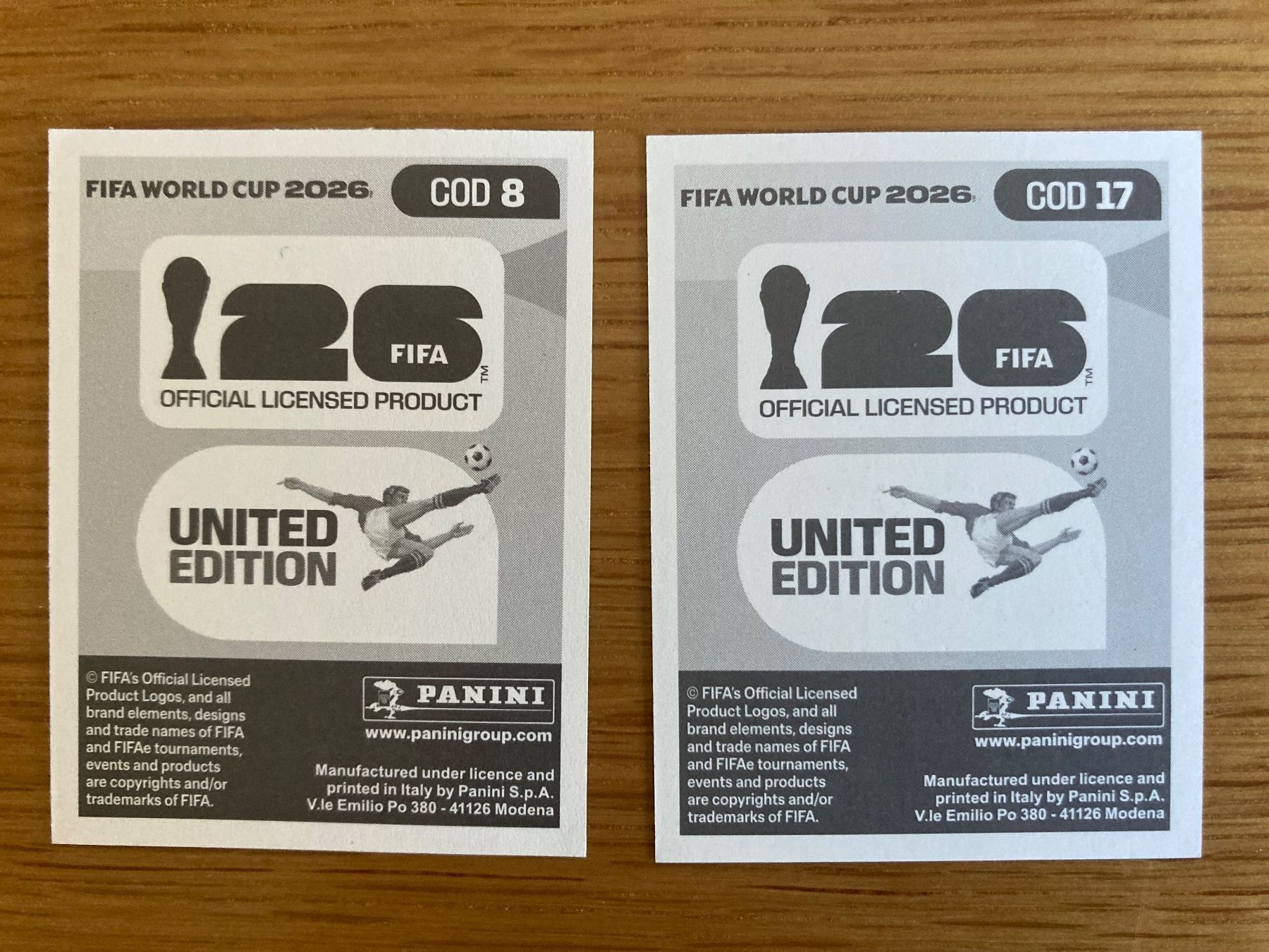 Panini Carte collezionabili: WM Sticker COD 8, 17 – Nuovo (secondo la descrizione) da Winterthur venduto da Whitefish 1