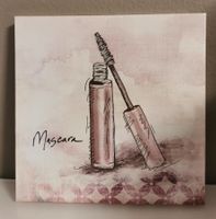 DEKORATIVES WANDBILD MASCARA * AQUARELL VINTAGE-STIL * NEU
