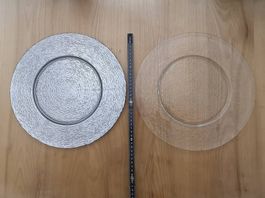 Platzteller | 6 x transparent & 6 x silberfarbig hinterlegt