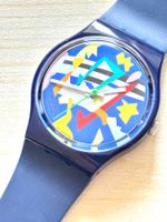 Swatch Uhr Modell 1992 blau bunt