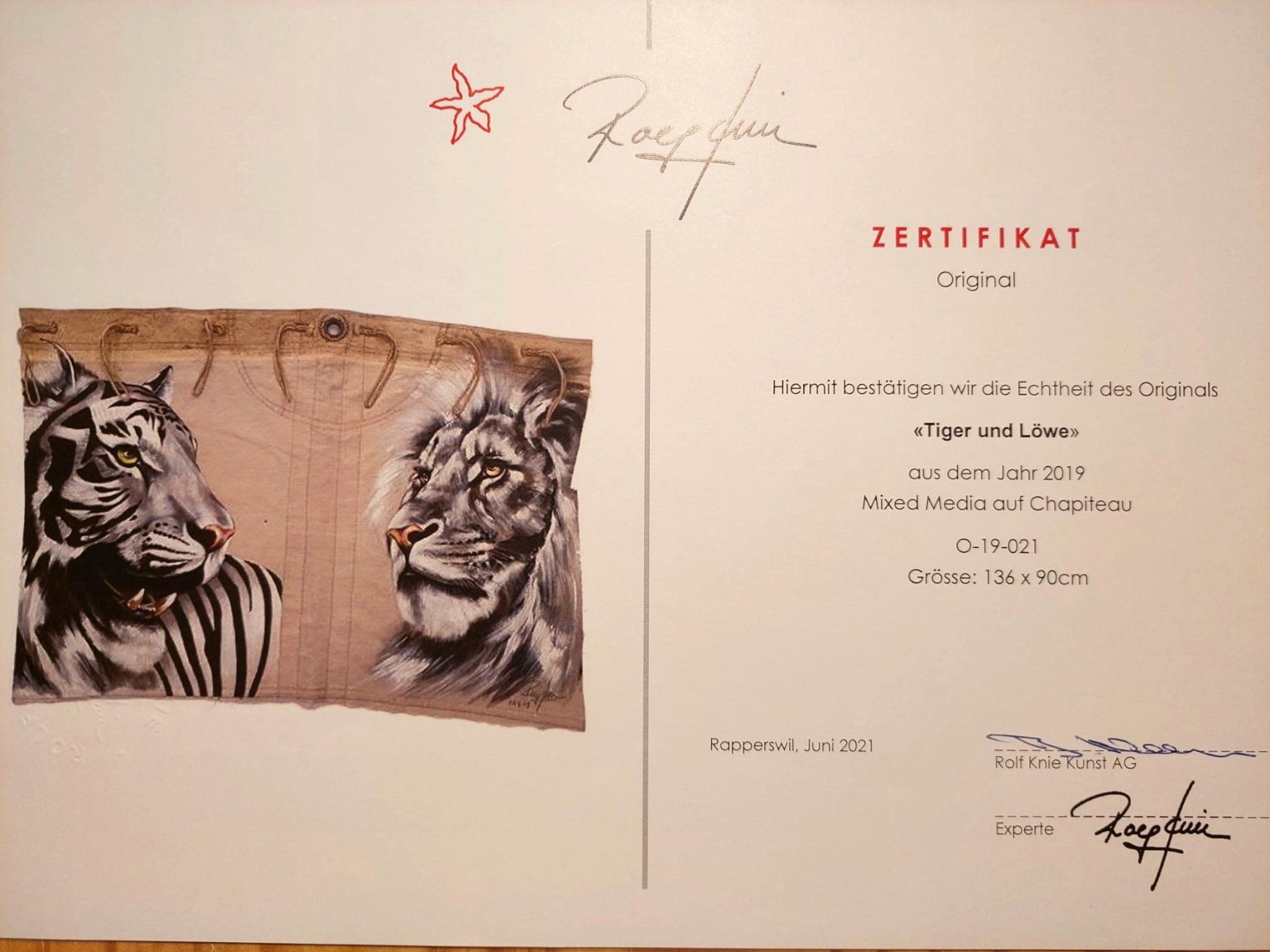 Dipinti: Rolf Knie "Löwe und Tiger" >ORIGINAL< – Usato da Kriens venduto da Chilimaus0 1
