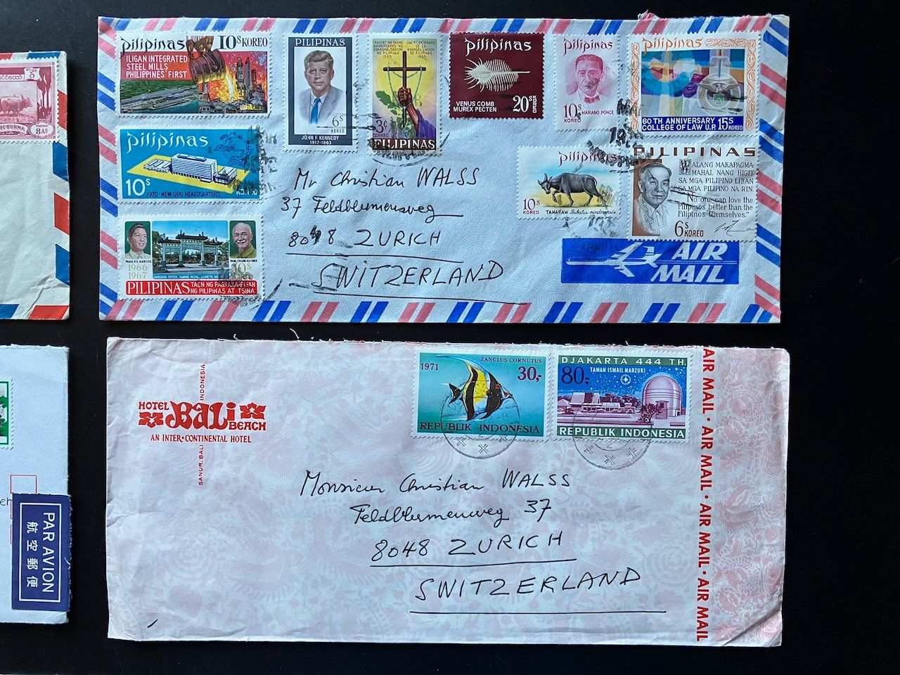 Alle Briefmarken: 5 Belege Asien – Gebraucht aus Nesslau von zueri6 2