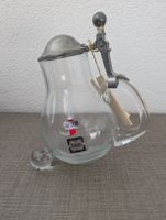 Alter RASTAL Kristall Glas Bierkrug mit Zinndeckel