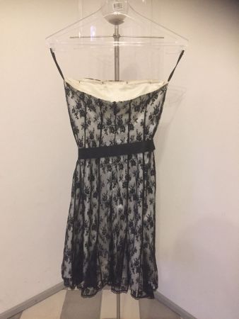 REVIEW Cocktail-Kleid schwarz/perlweiss