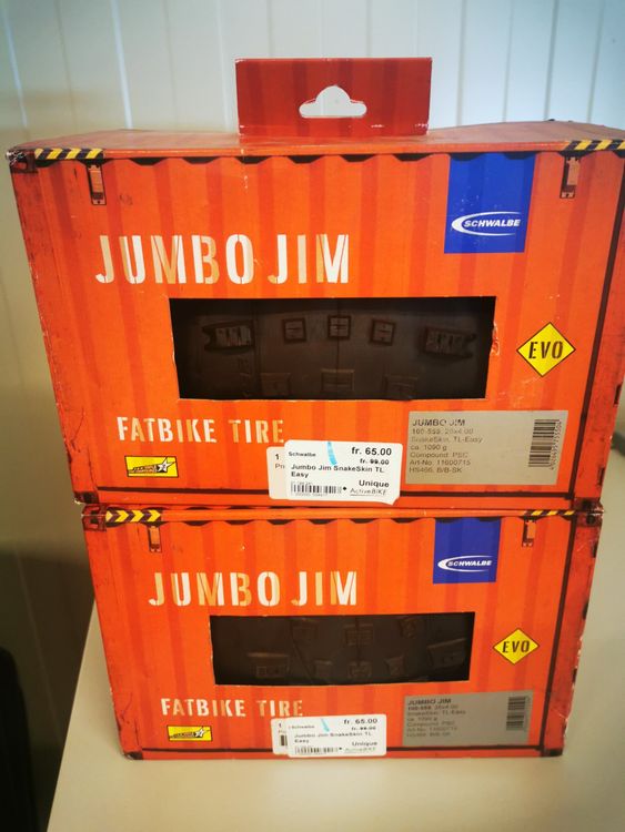 2 pneus Fat Bike Schwalbe Jumbo Jim 26*4.00 - Équipements vélos